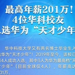 华为天才少年最高年薪201万元，张霁和姚婷入选华为第二批天才少年 ...