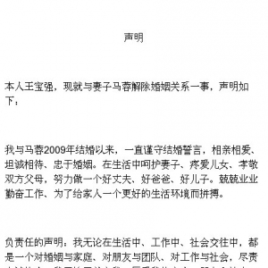 王宝强离婚，王宝强微博声明原文，王宝强指责马蓉与其经纪人宋喆发生不正当关系 ...