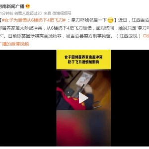 女子为泄愤从6楼扔下4把飞刀，引爆全社会对于社会治安的反思！